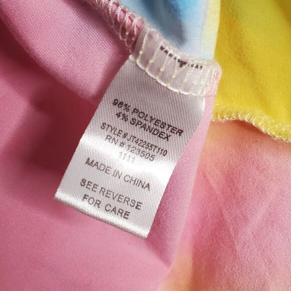 Heart & Hips S Tie Dye T Shirt Crop Top Sky Blue Pink Yellow Super Soft Spring - Picture 6 of 8